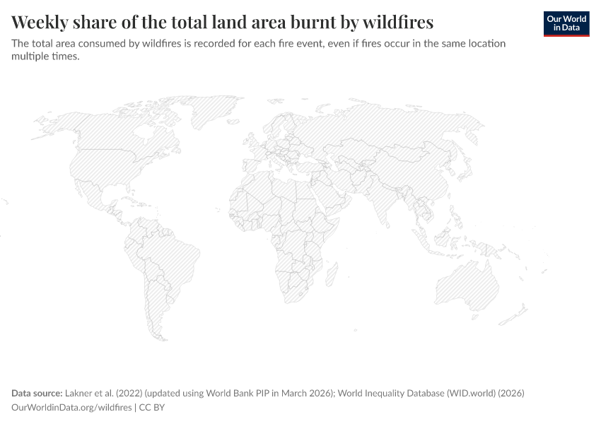 A thumbnail of the "Weekly share of the total land area burnt by wildfires" chart